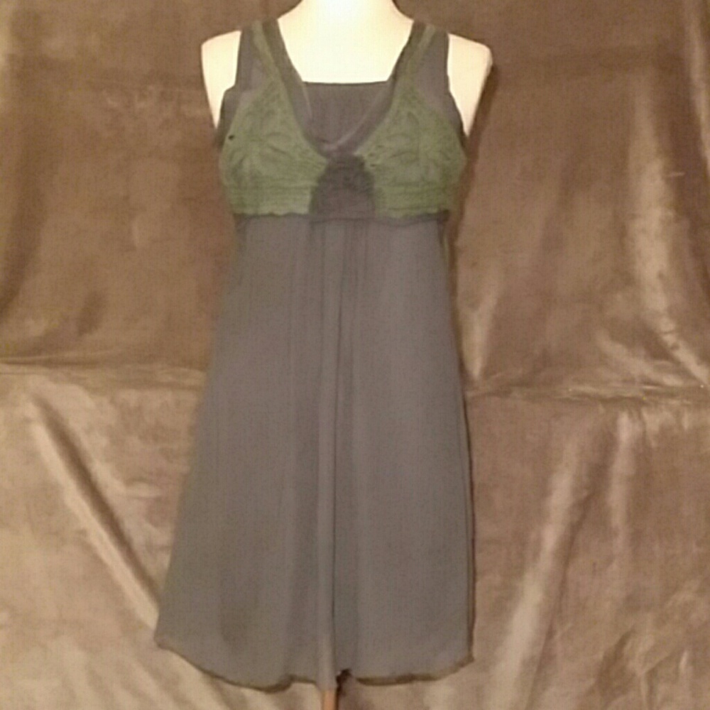 Monoreno Boho Crocheted Knit Tunic Dress